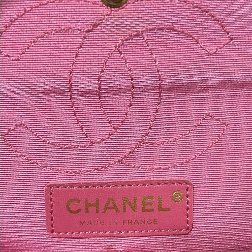Chanel Authentic Pink Satin Silk Croc Embossed 2.55 Mini Double Flap Bag - Picture 14 of 16